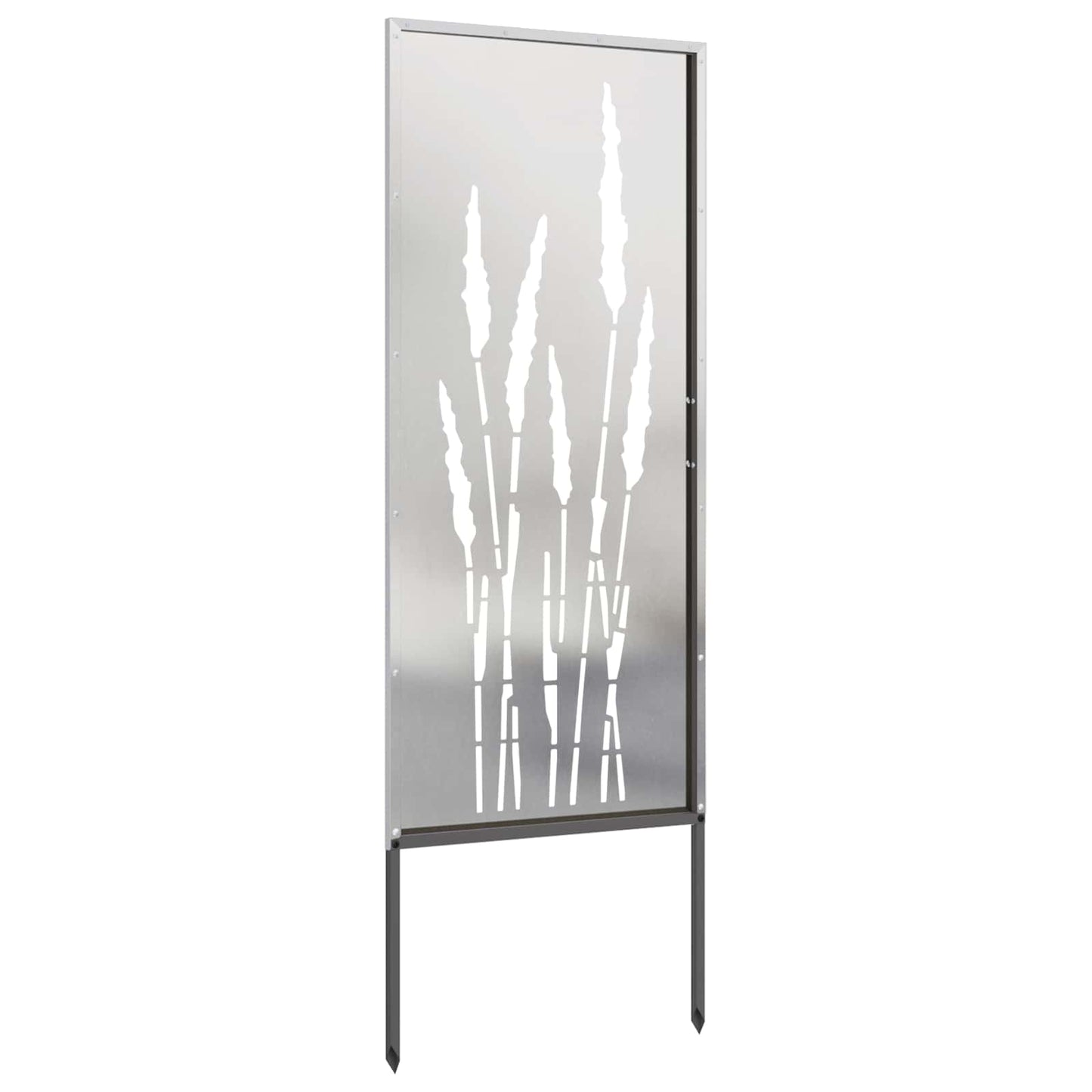 Garden Privacy Screen Floral Silver 50 x 140 cm Stainless steel