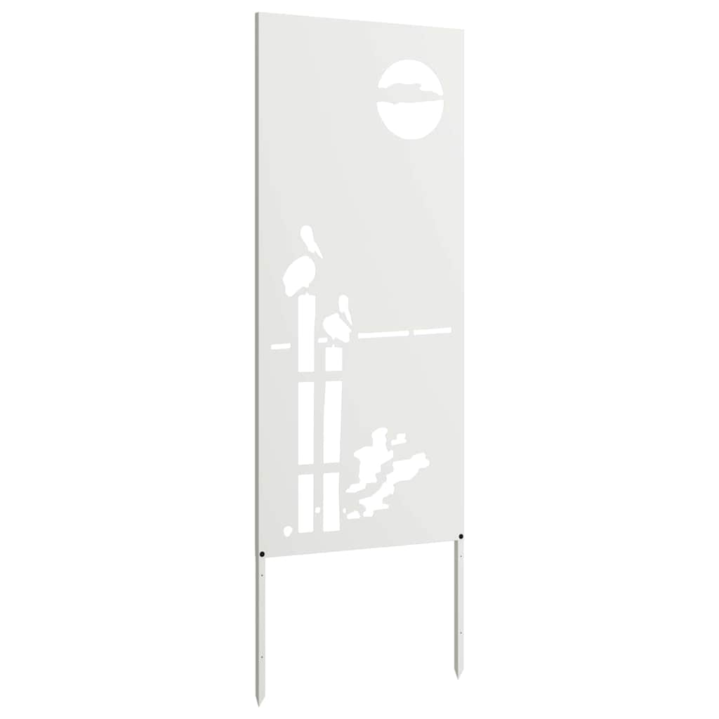 Garden Privacy Screen White 50 x 140 cm Cold-rolled steel