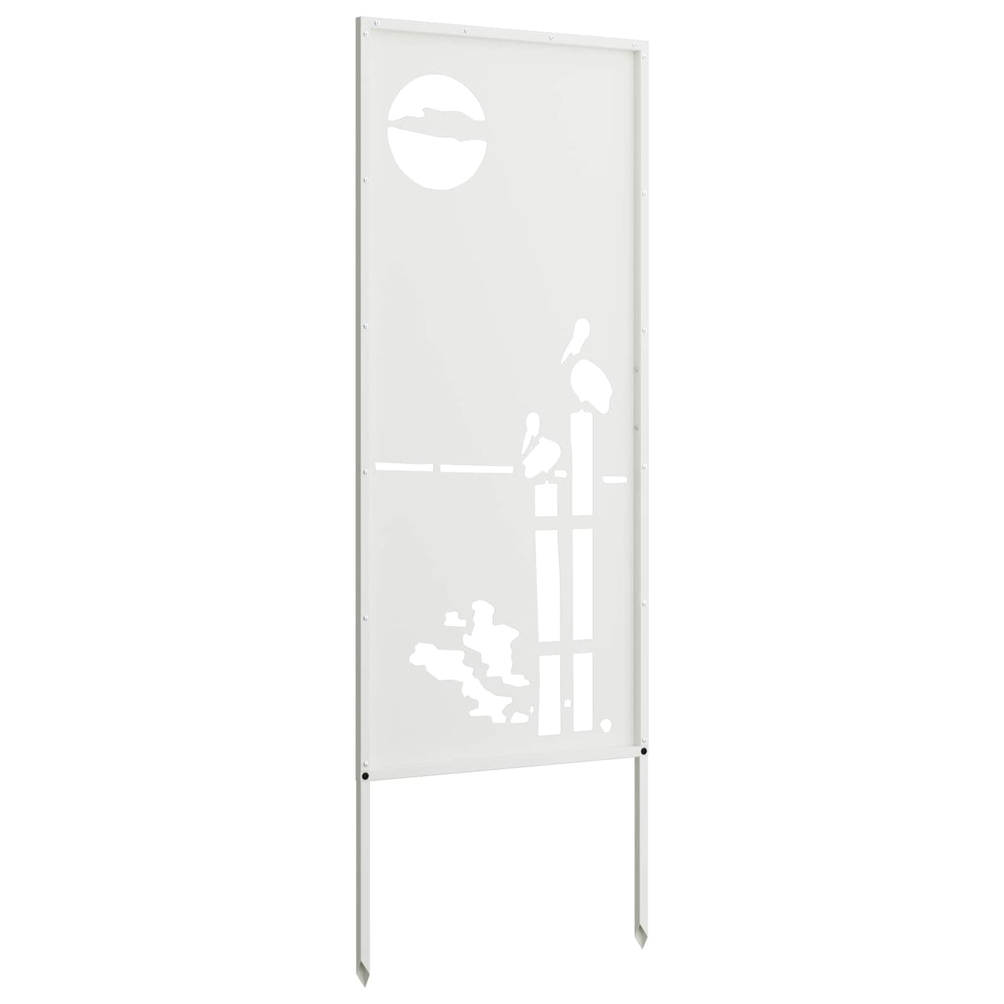 Garden Privacy Screen White 50 x 140 cm Cold-rolled steel