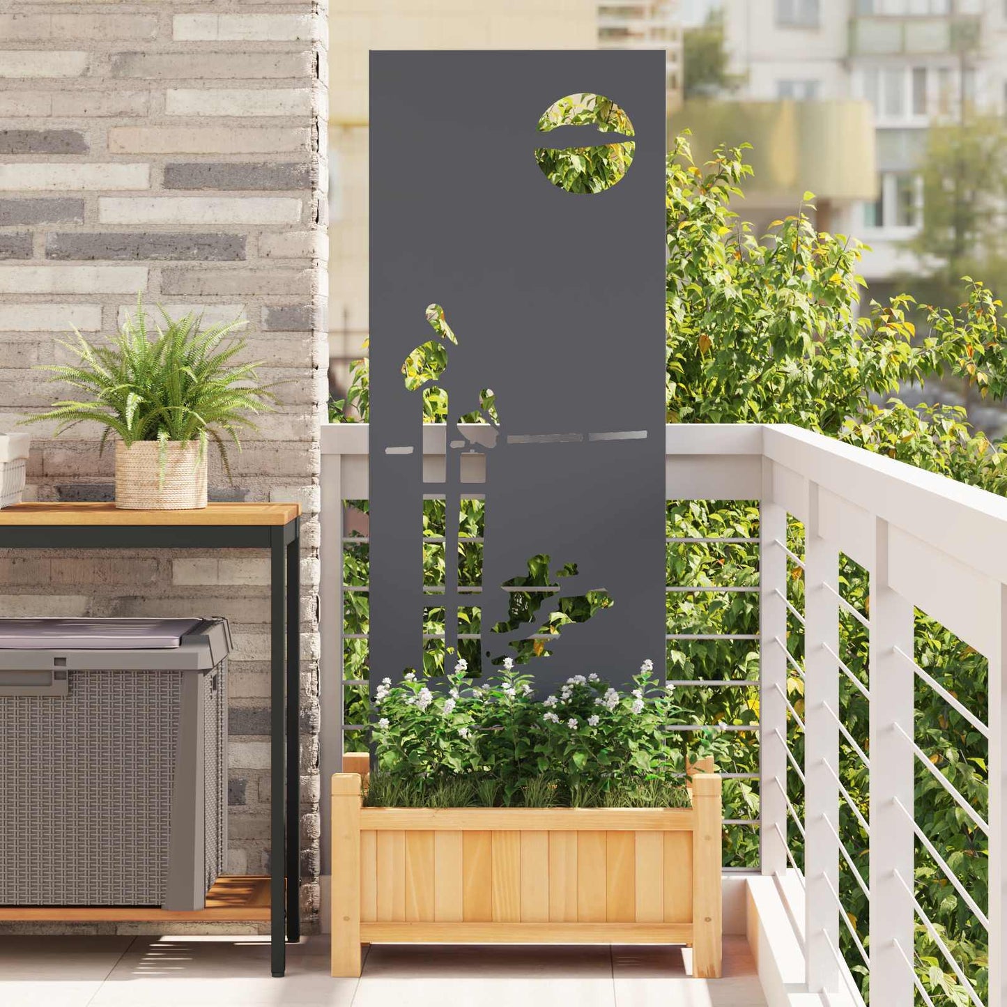 Garden Privacy Screen Anthracite 50 x 140 cm Cold-rolled steel