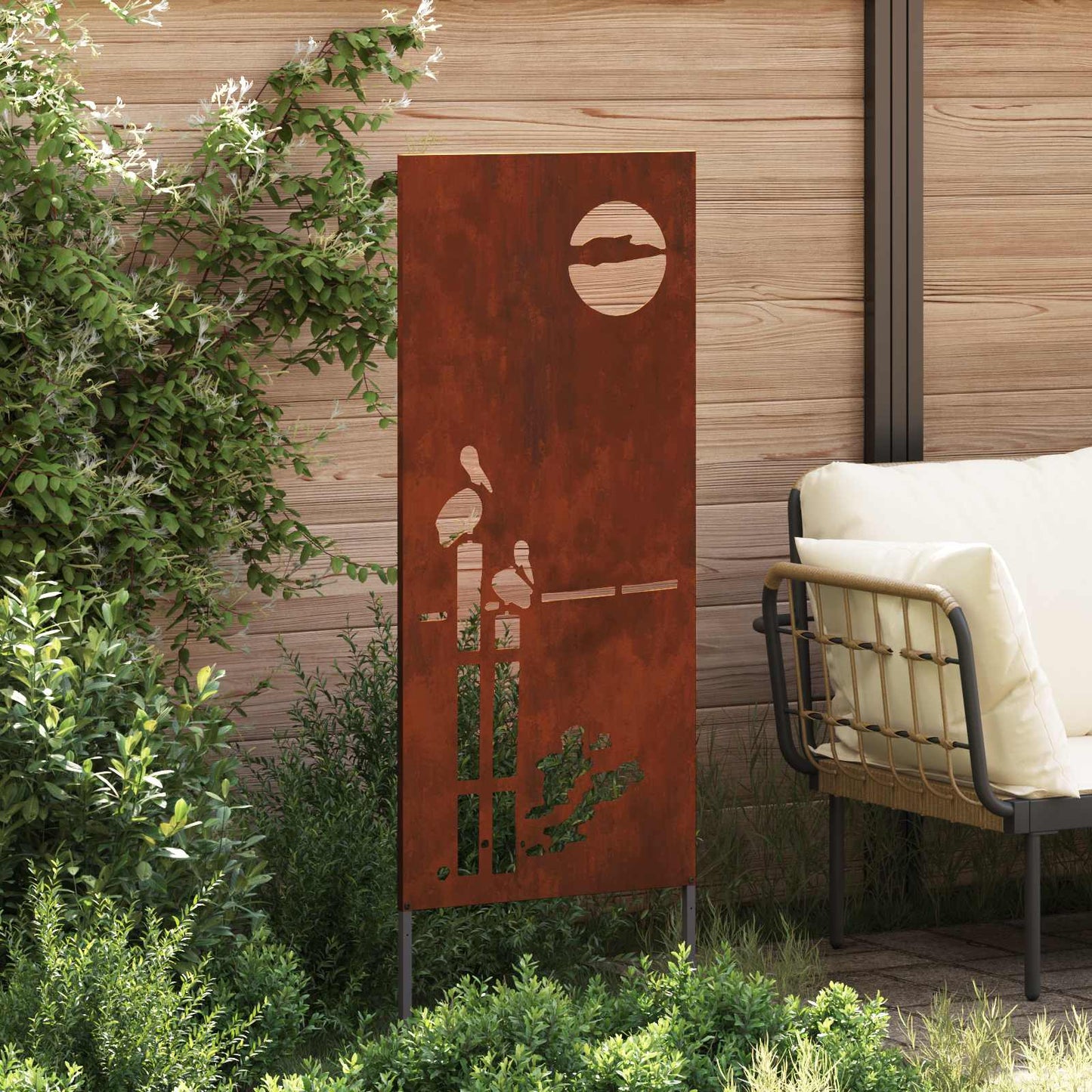 Garden Privacy Screen Rusty 50 x 140 cm Weathering steel