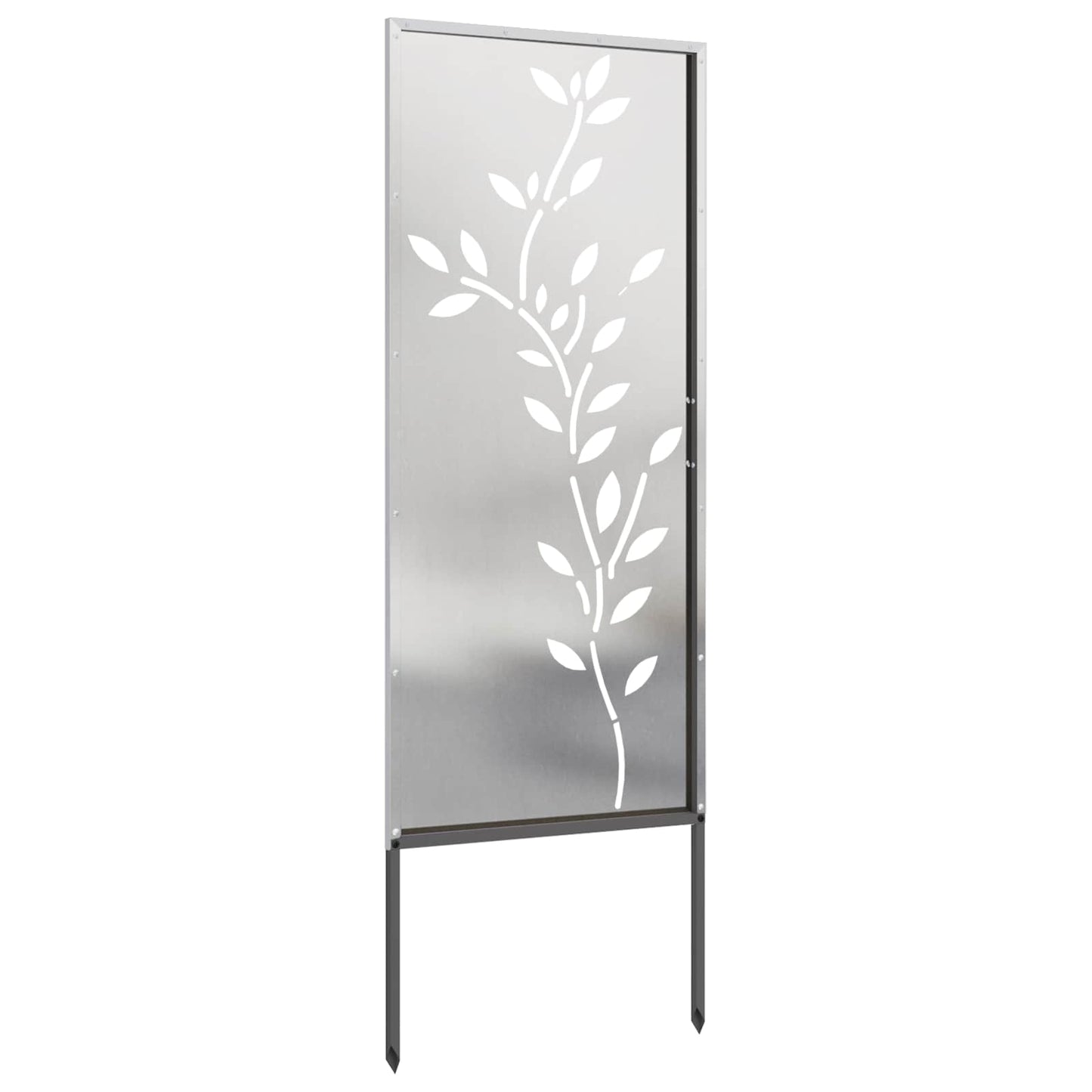 Garden Privacy Screen Floral Silver 50 x 140 cm Stainless steel
