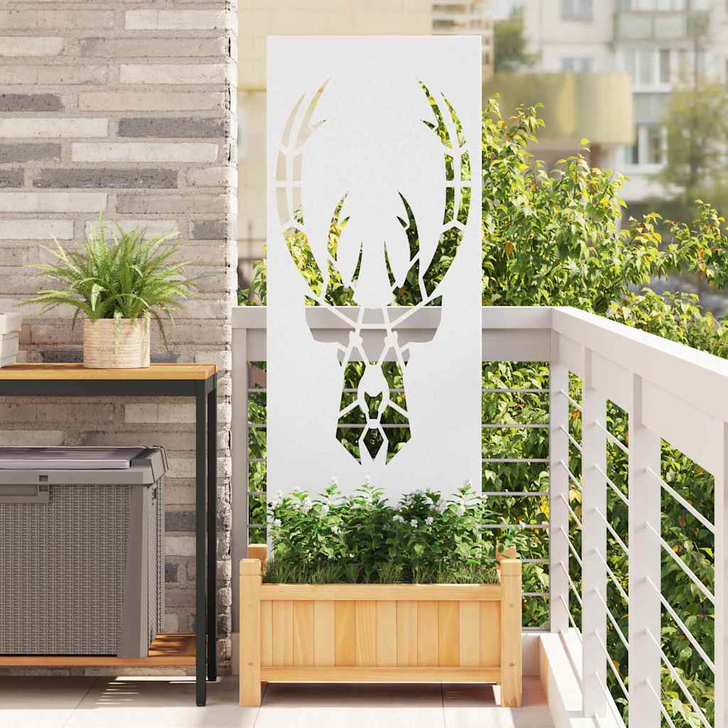 Garden Privacy Screen White 50 x 140 cm Cold-rolled steel
