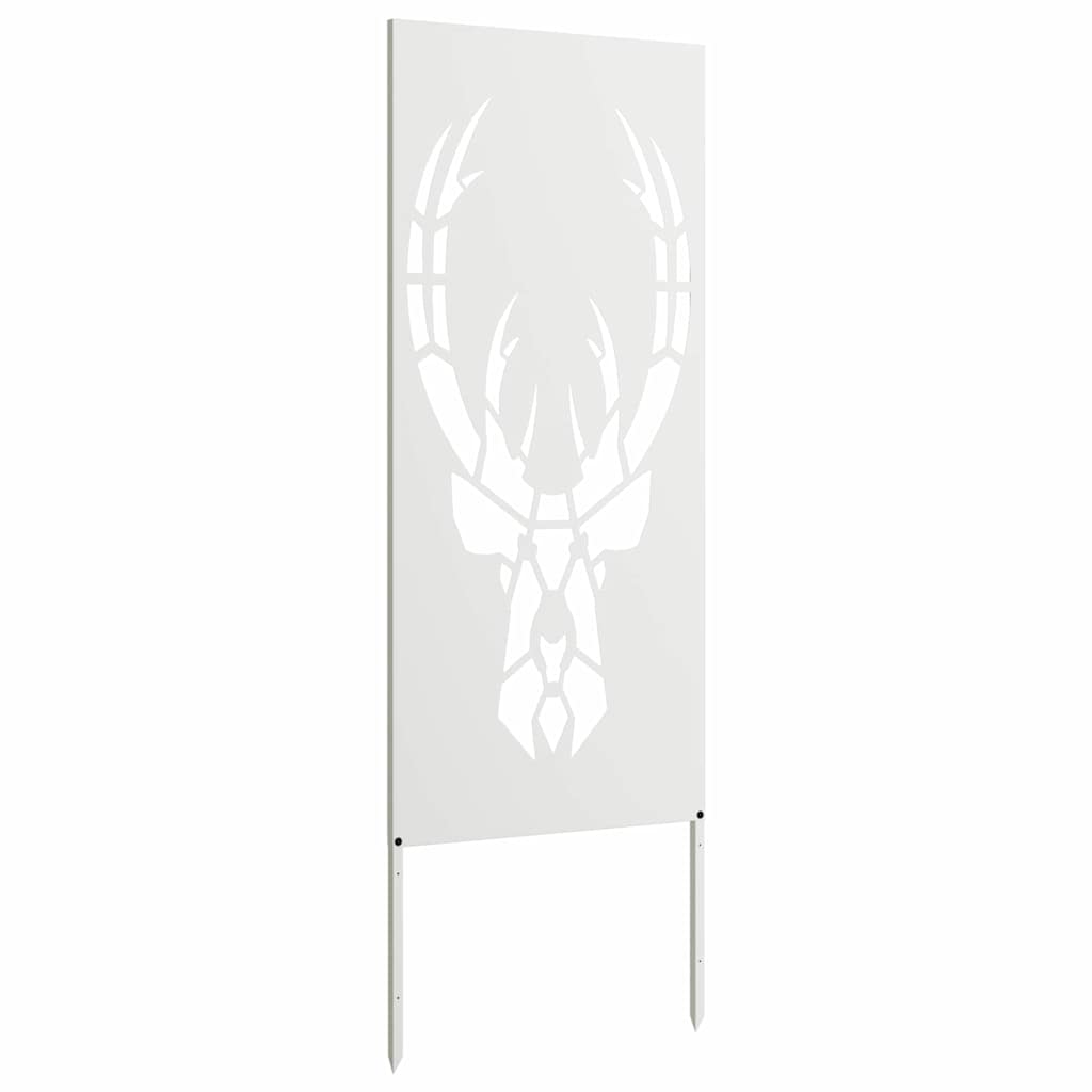 Garden Privacy Screen White 50 x 140 cm Cold-rolled steel