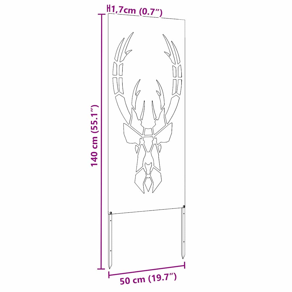 Garden Privacy Screen White 50 x 140 cm Cold-rolled steel
