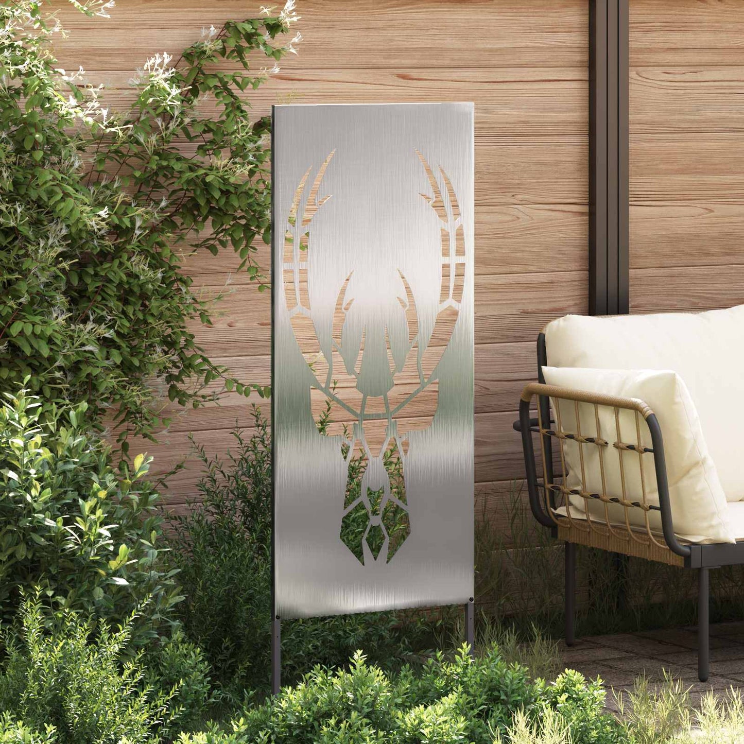 Garden Privacy Screen Silver 50 x 140 cm Stainless steel