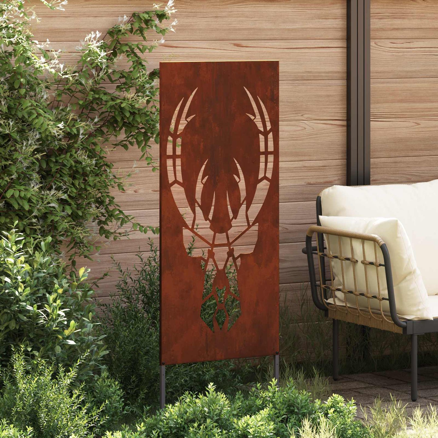 Garden Privacy Screen Rusty 50 x 140 cm Weathering steel