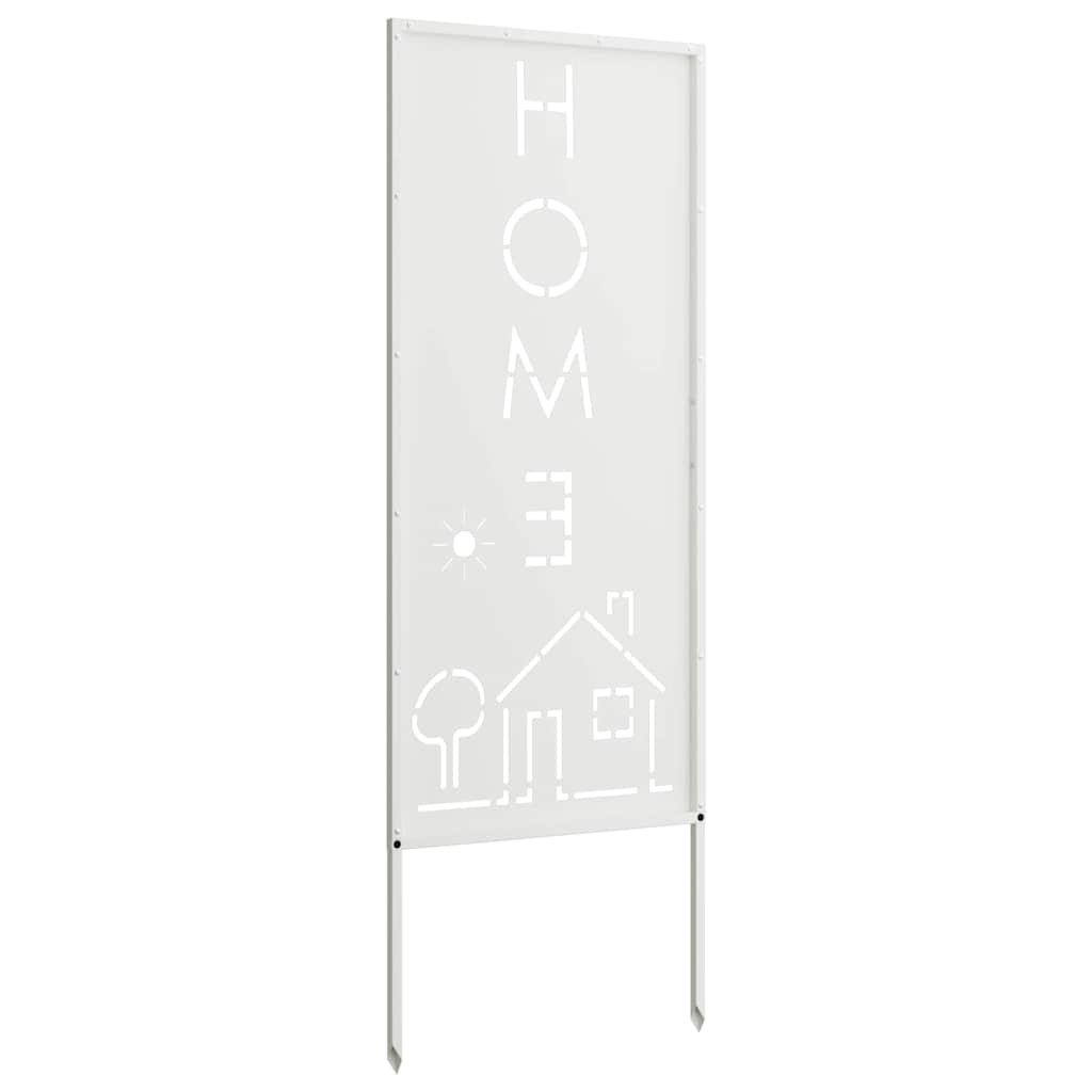 Garden Privacy Screen White 50 x 140 cm Cold-rolled steel