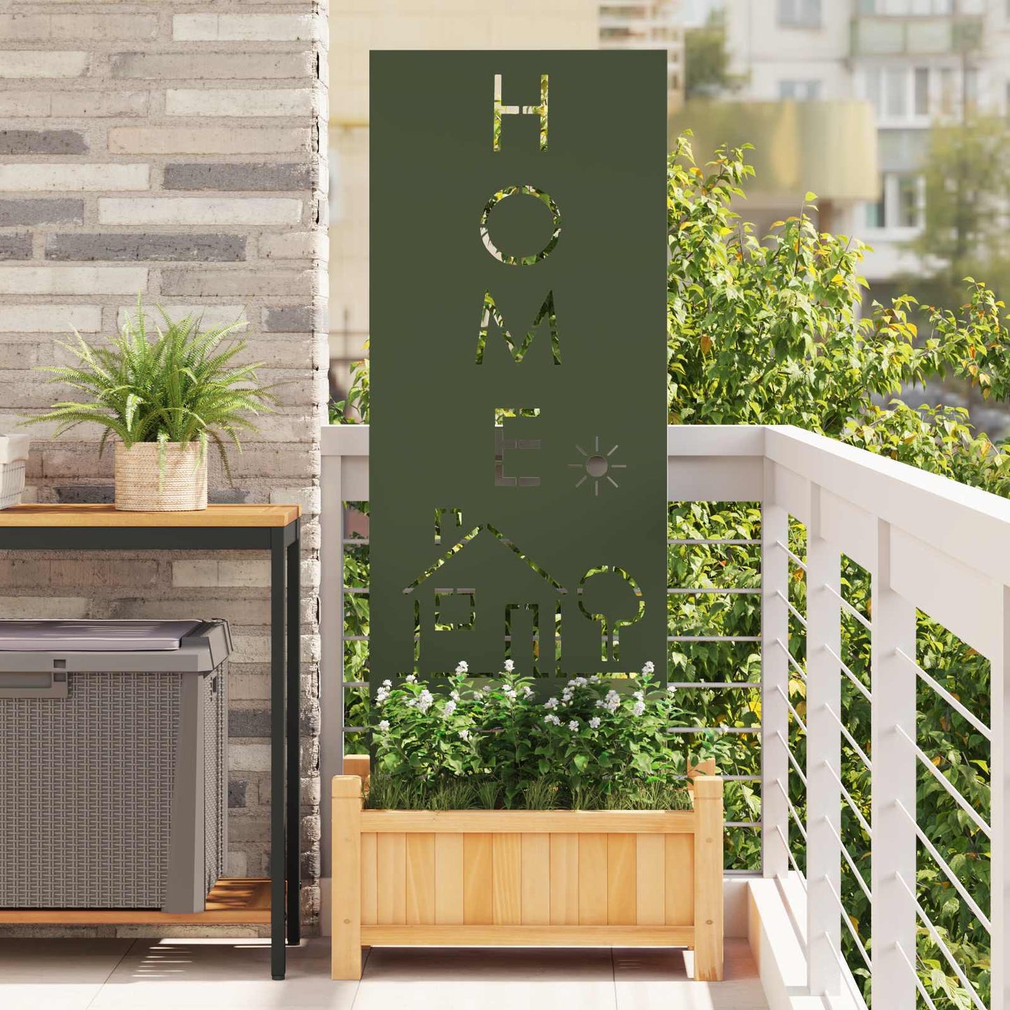 Garden Privacy Screen Olive green 50 x 140 cm Cold-rolled steel