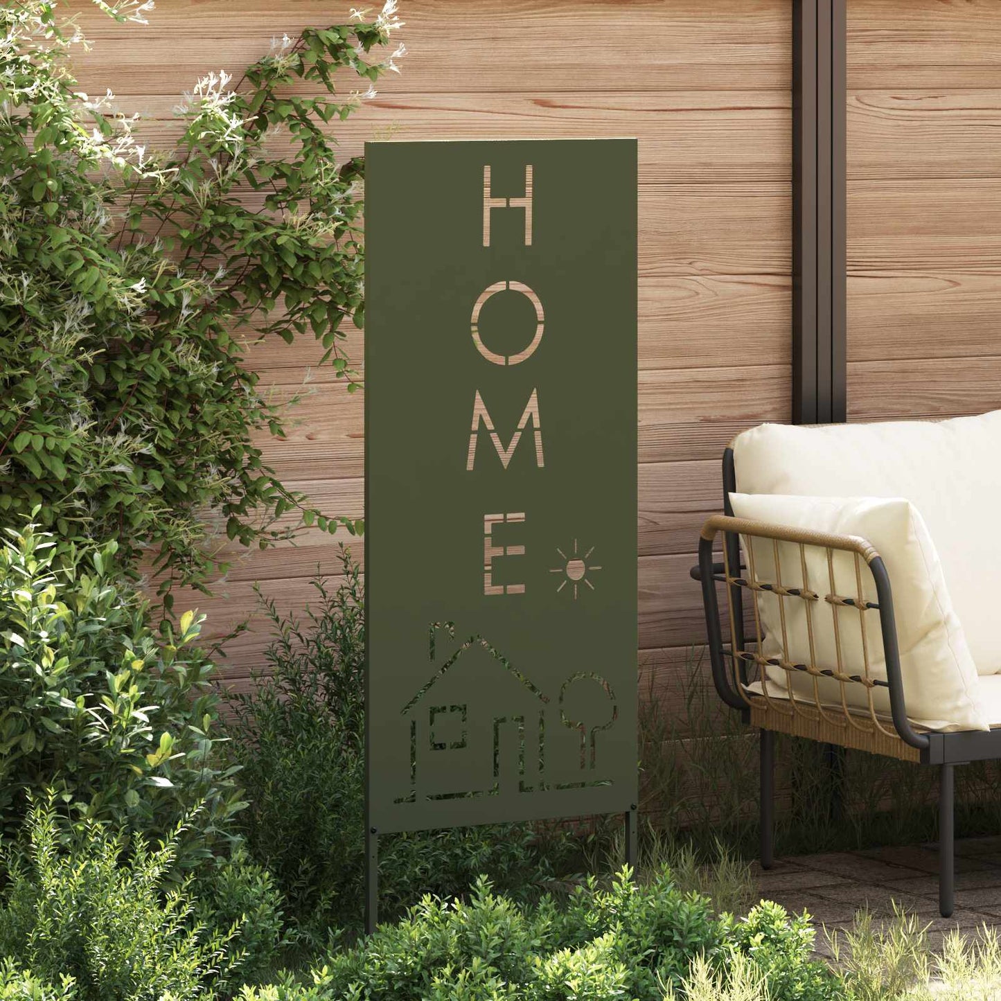 Garden Privacy Screen Olive green 50 x 140 cm Cold-rolled steel