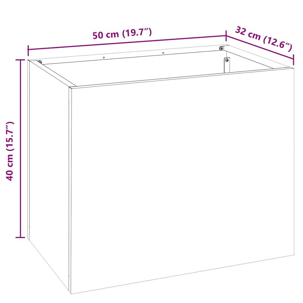 Garden Planter Black 50 x 32 x 40 cm Cold-rolled Steel