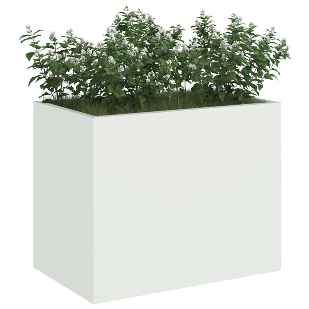 Garden Planter White 50 x 32 x 40 cm Cold-rolled Steel
