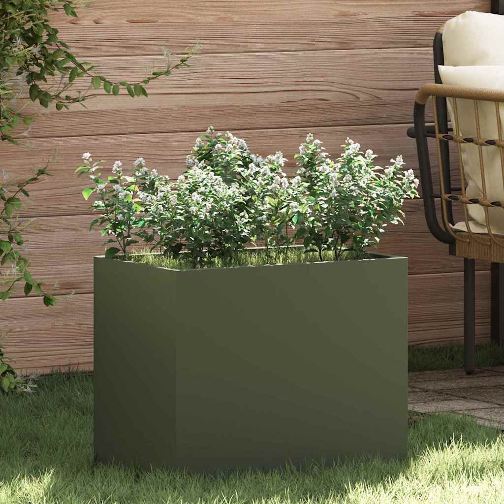 Garden Planter Olive green 50 x 32 x 40 cm Cold-rolled Steel