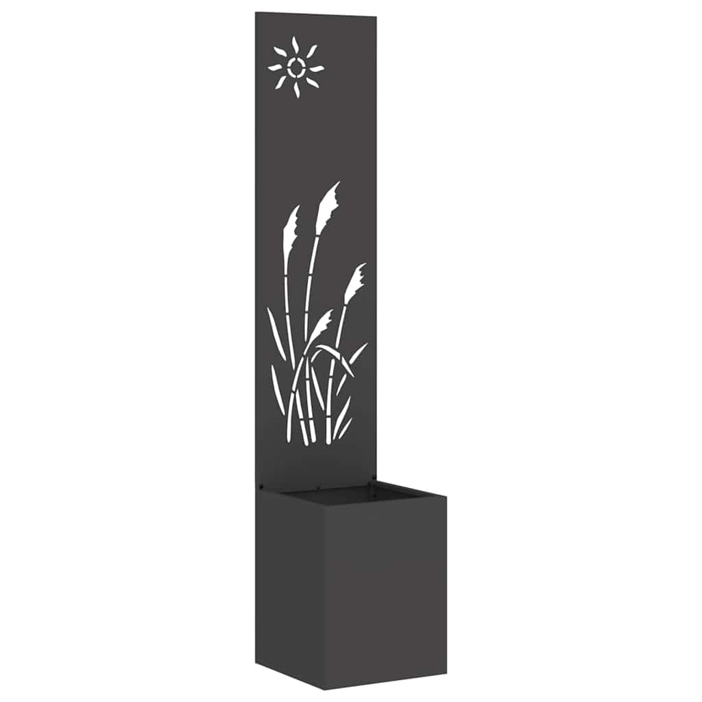 Garden Privacy Screen Black 32 x 150 cm Cold-rolled steel