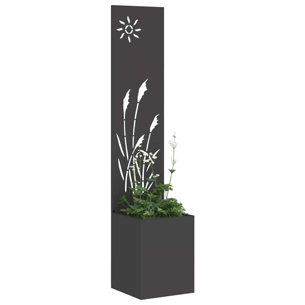 Garden Privacy Screen Black 32 x 150 cm Cold-rolled steel