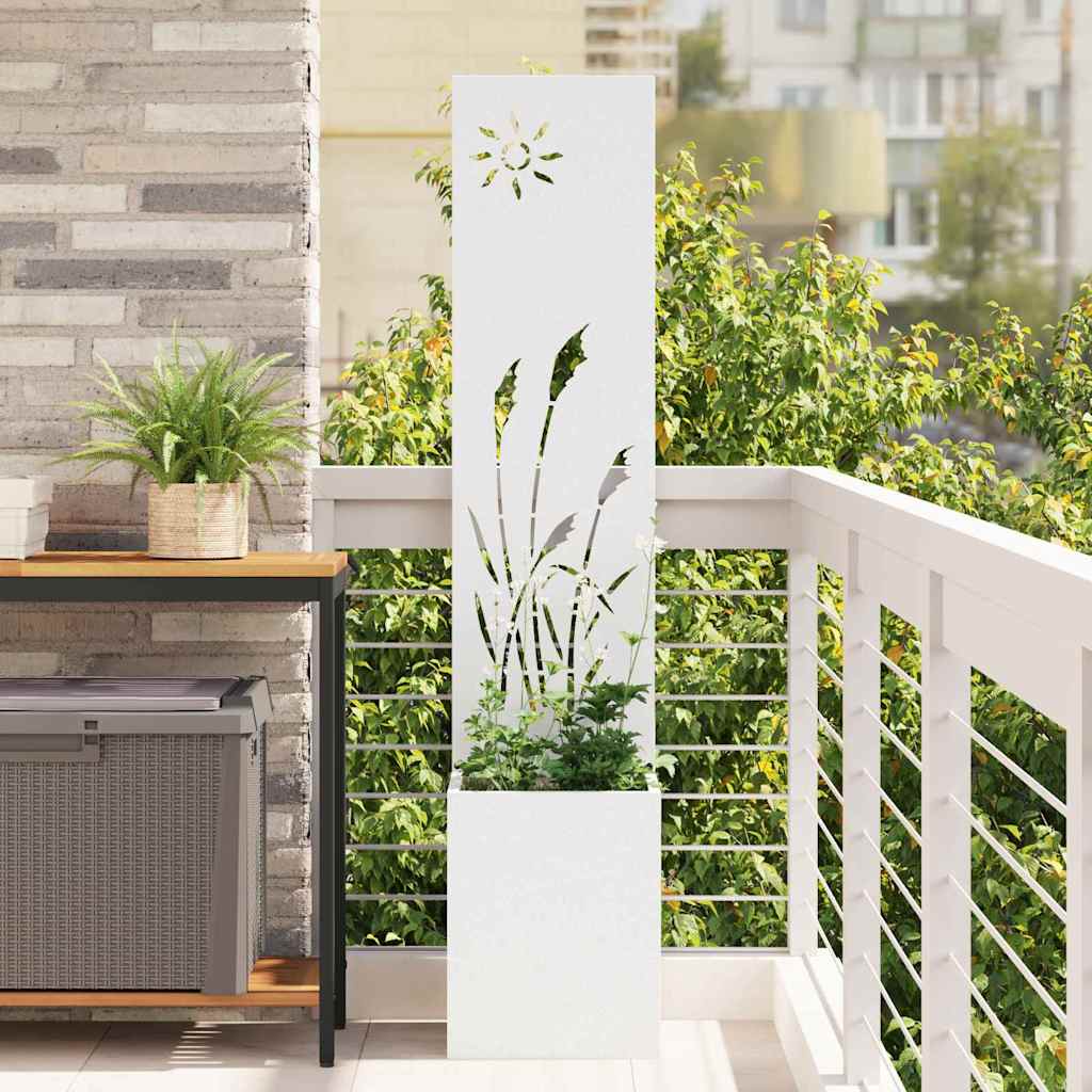 Garden Privacy Screen White 32 x 150 cm Cold-rolled steel