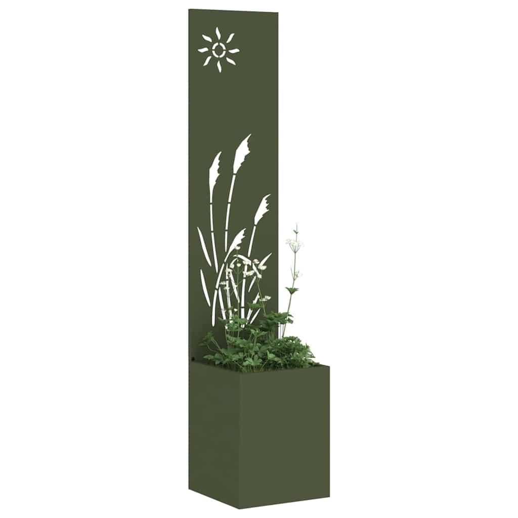 Garden Privacy Screen Olive green 32 x 150 cm Cold-rolled steel