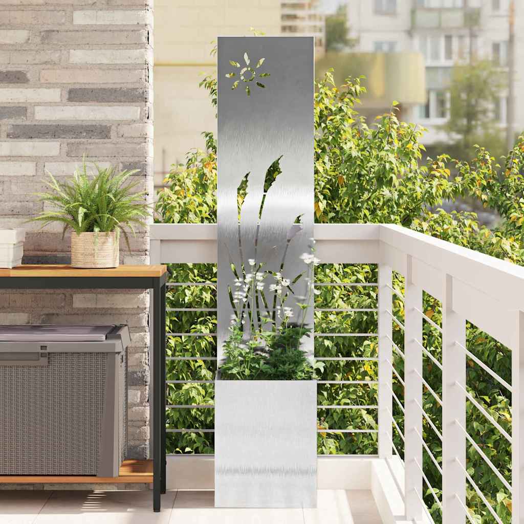 Garden Privacy Screen Silver 32 x 150 cm Galvanised steel