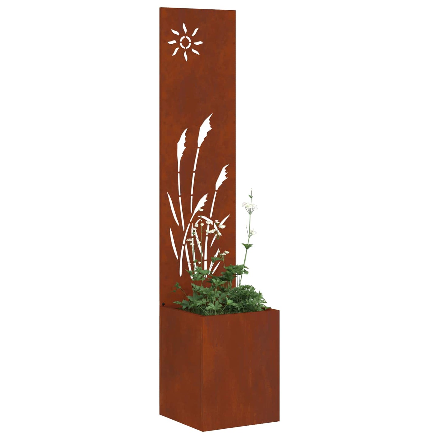 Garden Privacy Screen Rusty 32 x 140 cm Weathering steel