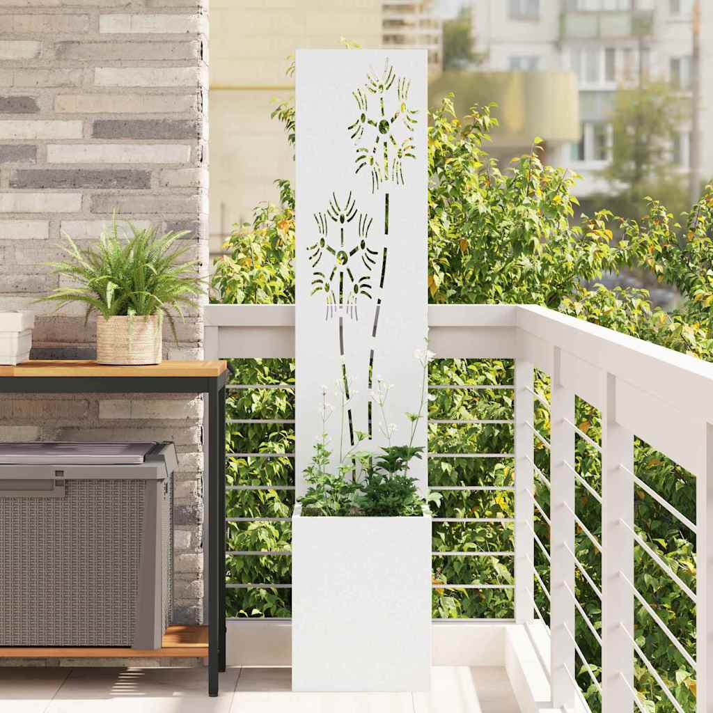 Garden Privacy Screen White 32 x 150 cm Cold-rolled steel