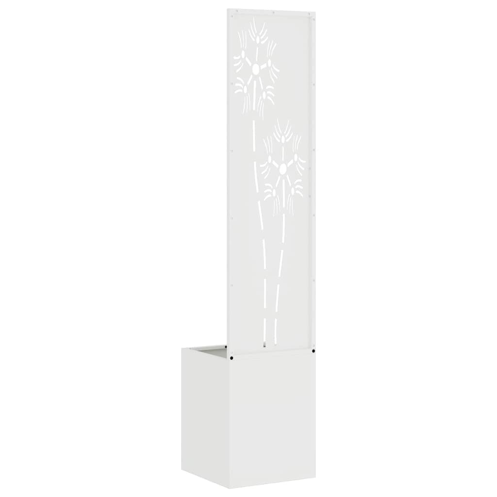 Garden Privacy Screen White 32 x 150 cm Cold-rolled steel