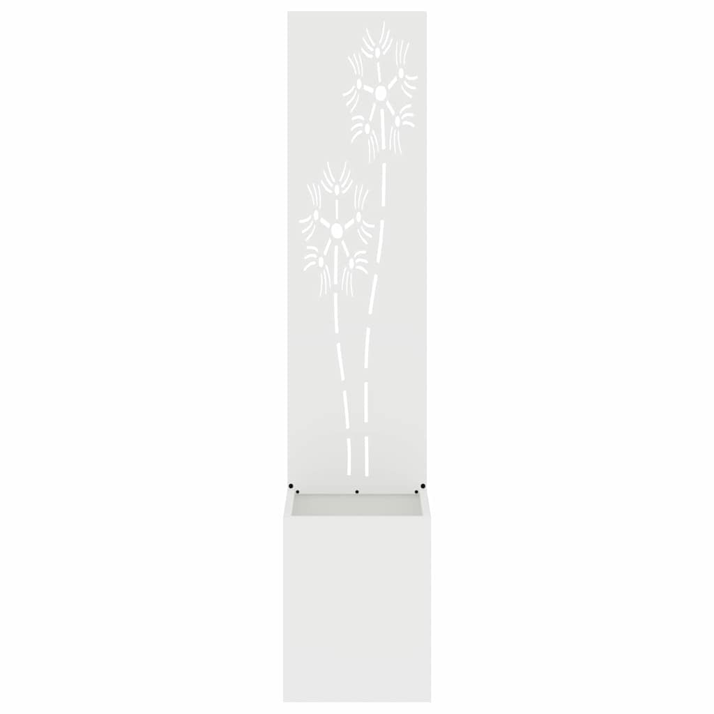 Garden Privacy Screen White 32 x 150 cm Cold-rolled steel
