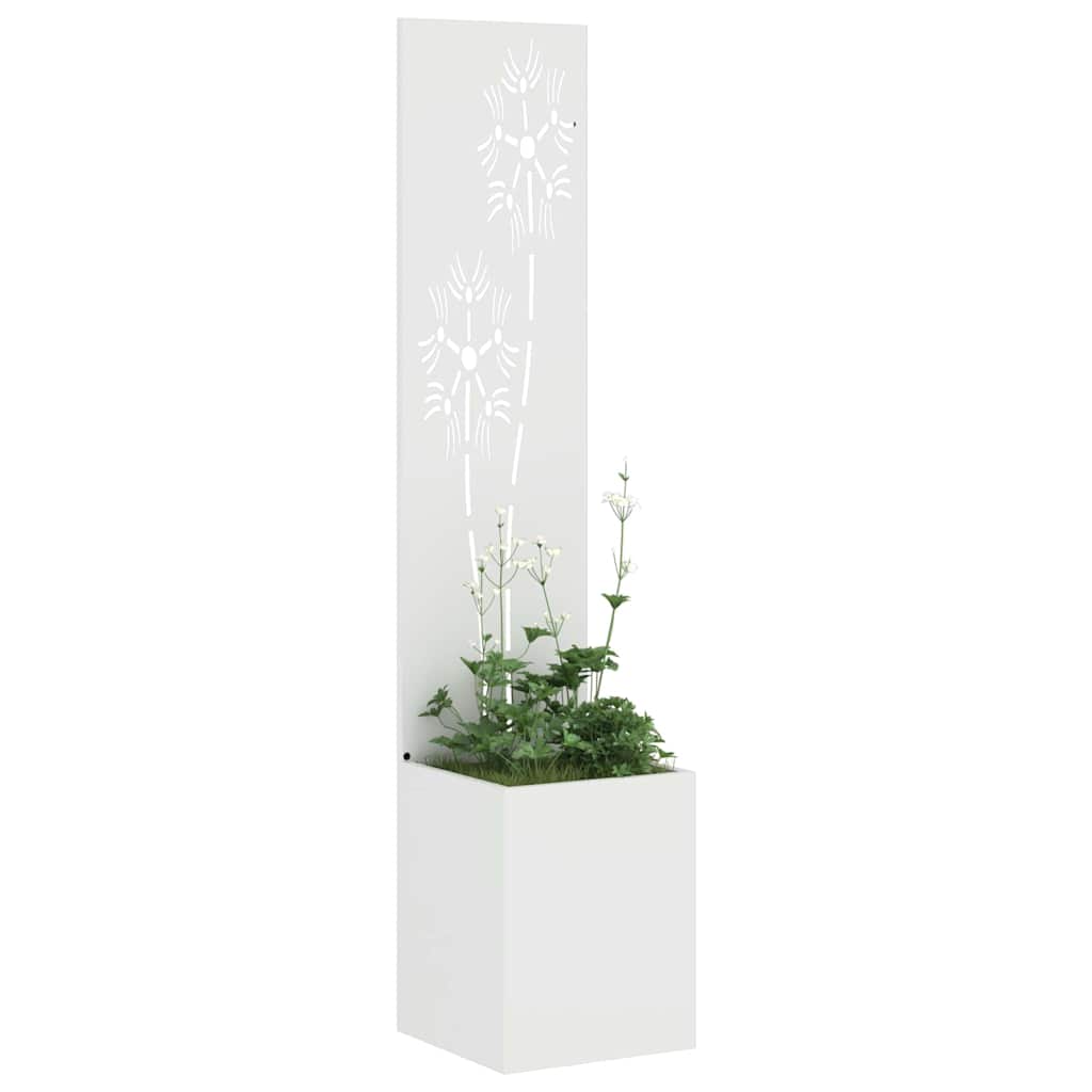 Garden Privacy Screen White 32 x 150 cm Cold-rolled steel
