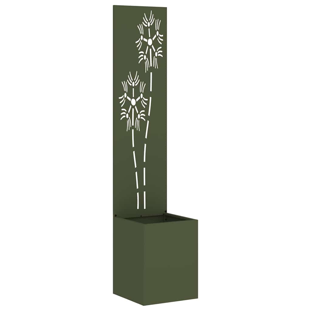 Garden Privacy Screen Olive green 32 x 150 cm Cold-rolled steel