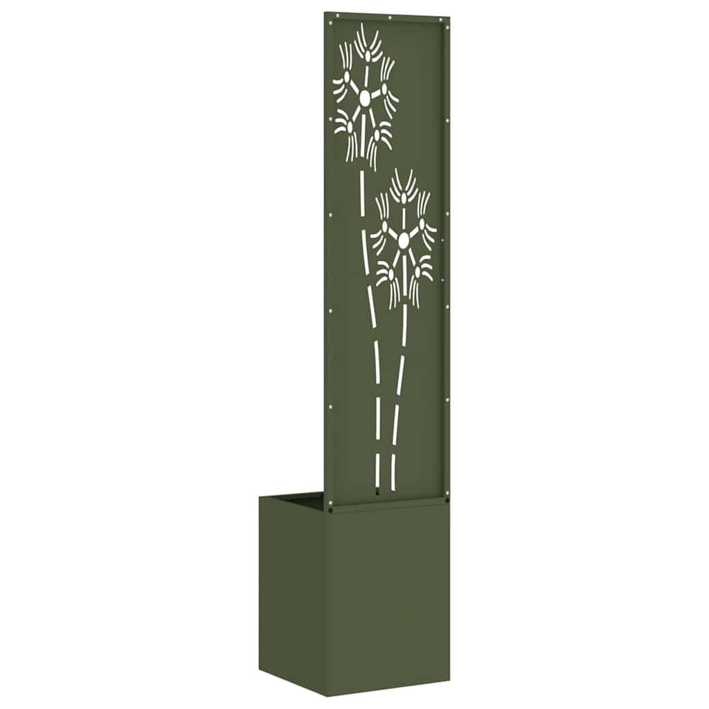 Garden Privacy Screen Olive green 32 x 150 cm Cold-rolled steel