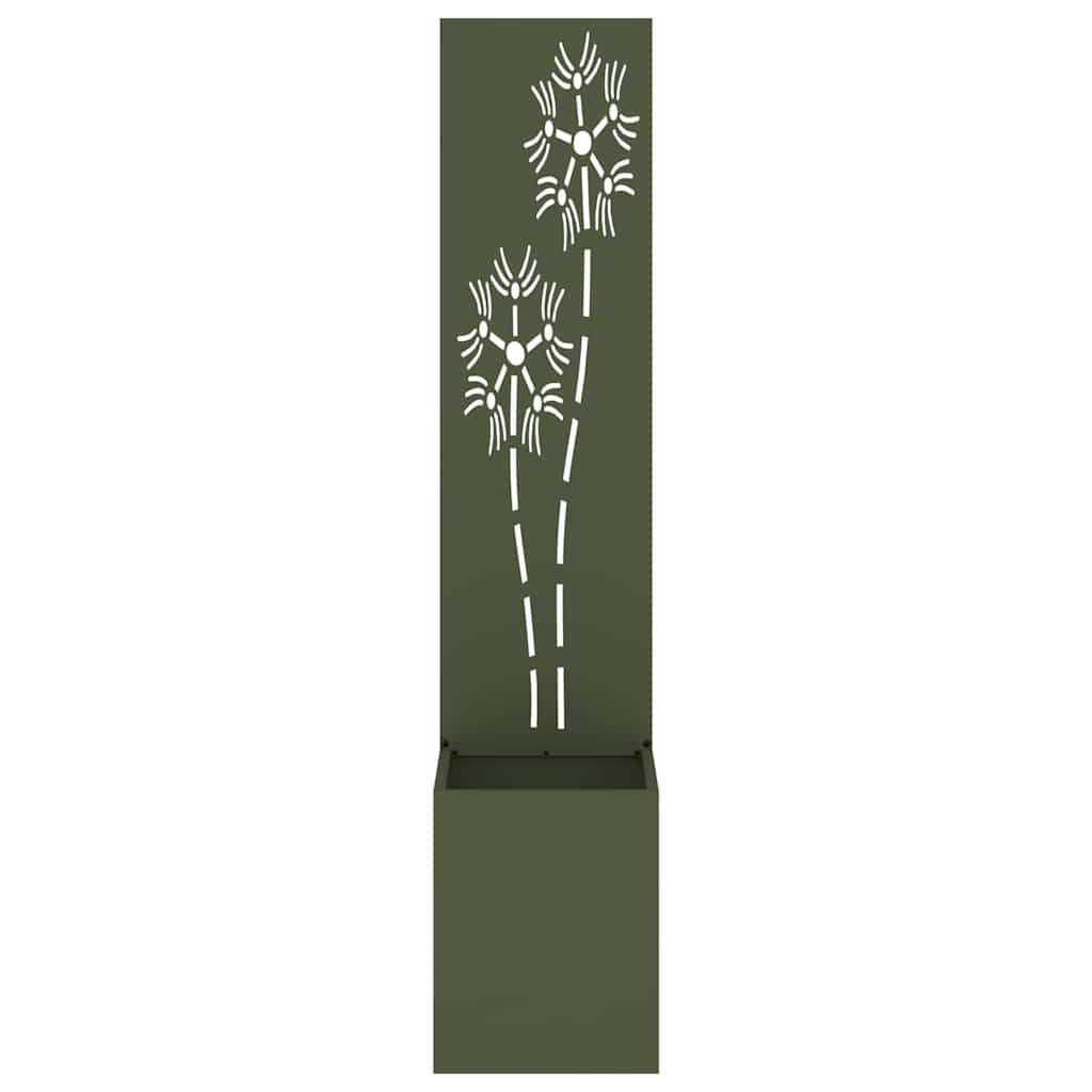 Garden Privacy Screen Olive green 32 x 150 cm Cold-rolled steel