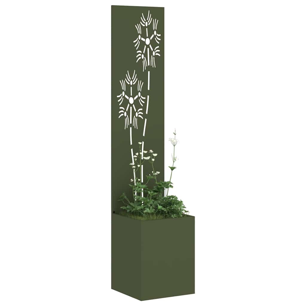 Garden Privacy Screen Olive green 32 x 150 cm Cold-rolled steel