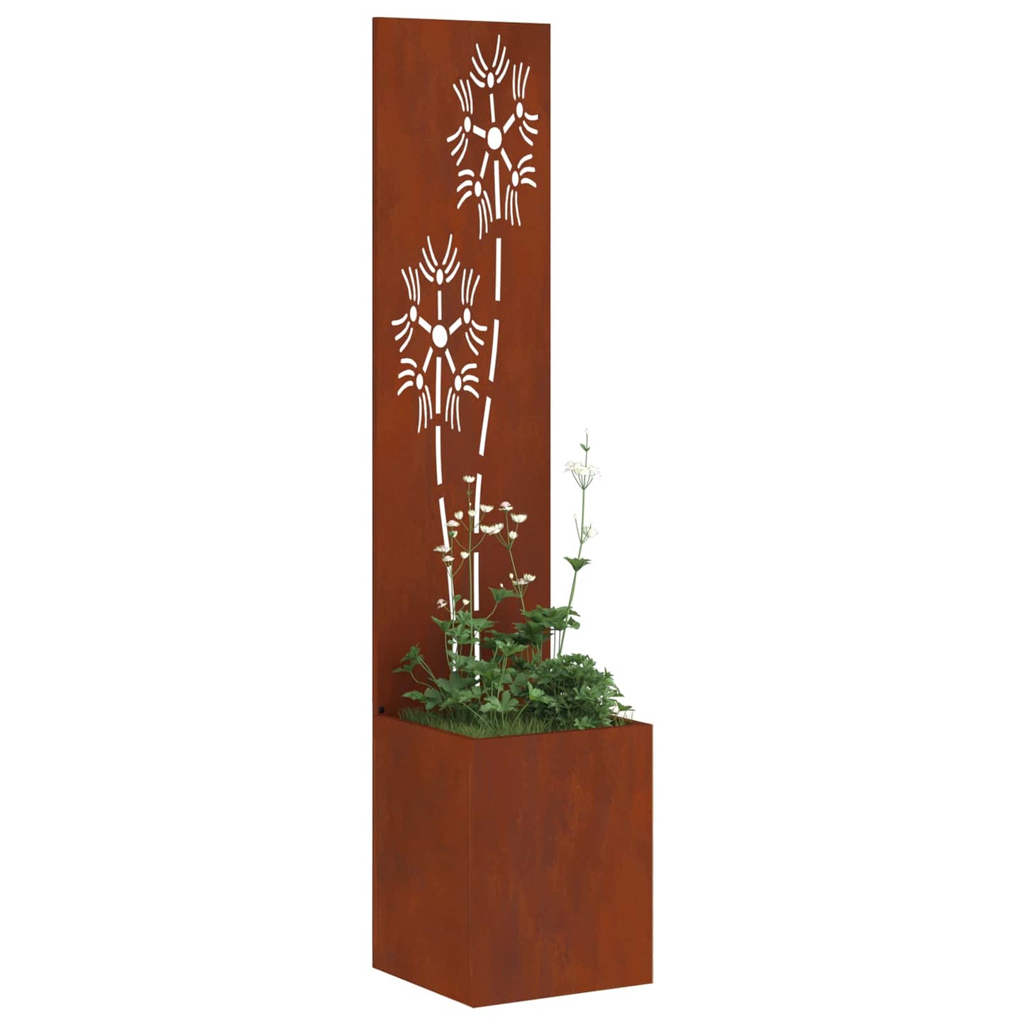 Garden Privacy Screen Rusty 32 x 32 x 150 cm Weathering steel