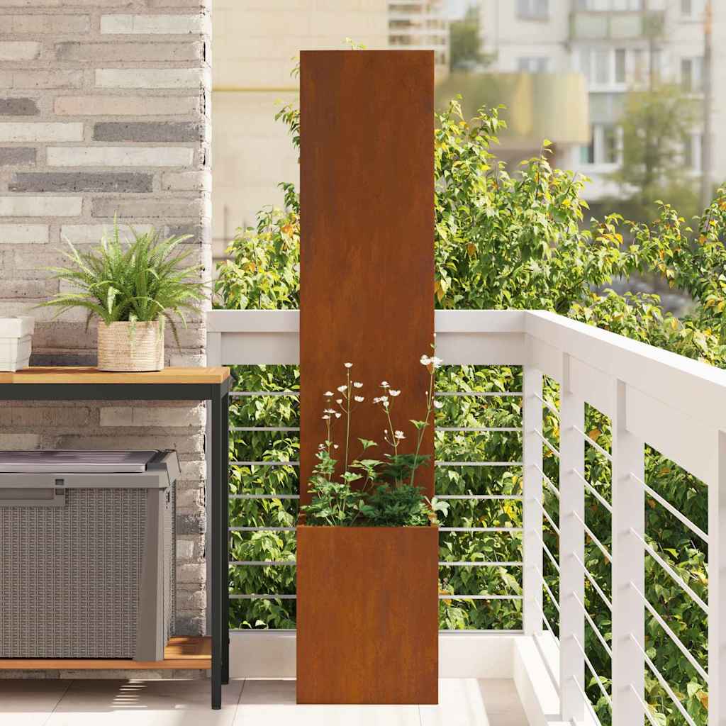 Garden Privacy Screen Rusty 32 x 150 cm Weathering steel