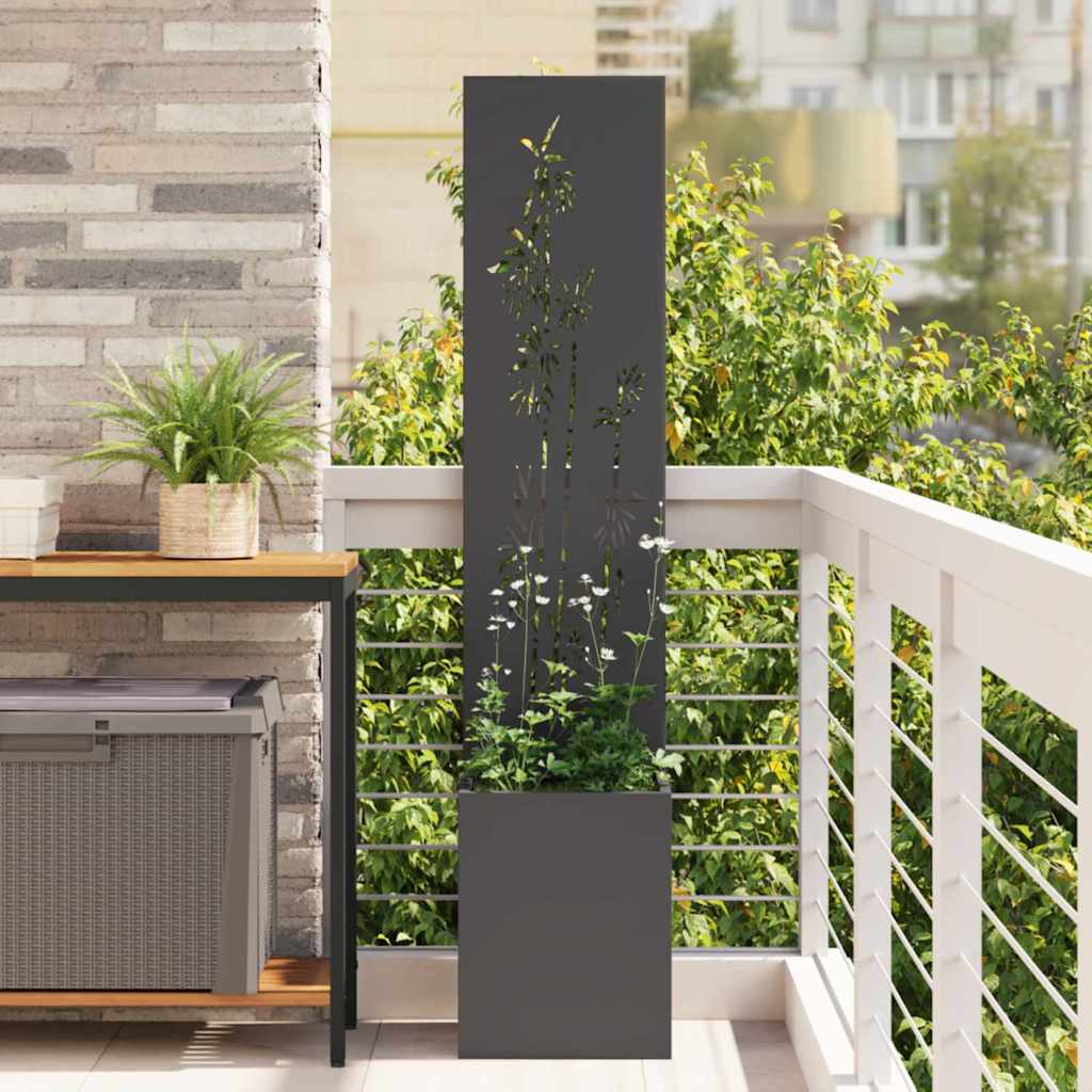 Garden Privacy Screen Black 32 x 32 x 150 cm Cold-rolled steel