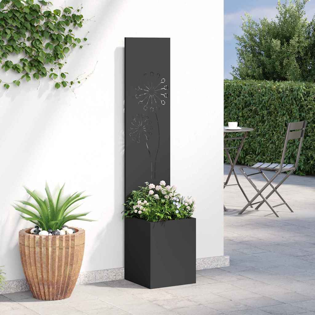 Garden Privacy Screen Black 32 x 32 x 150 cm Cold-rolled steel