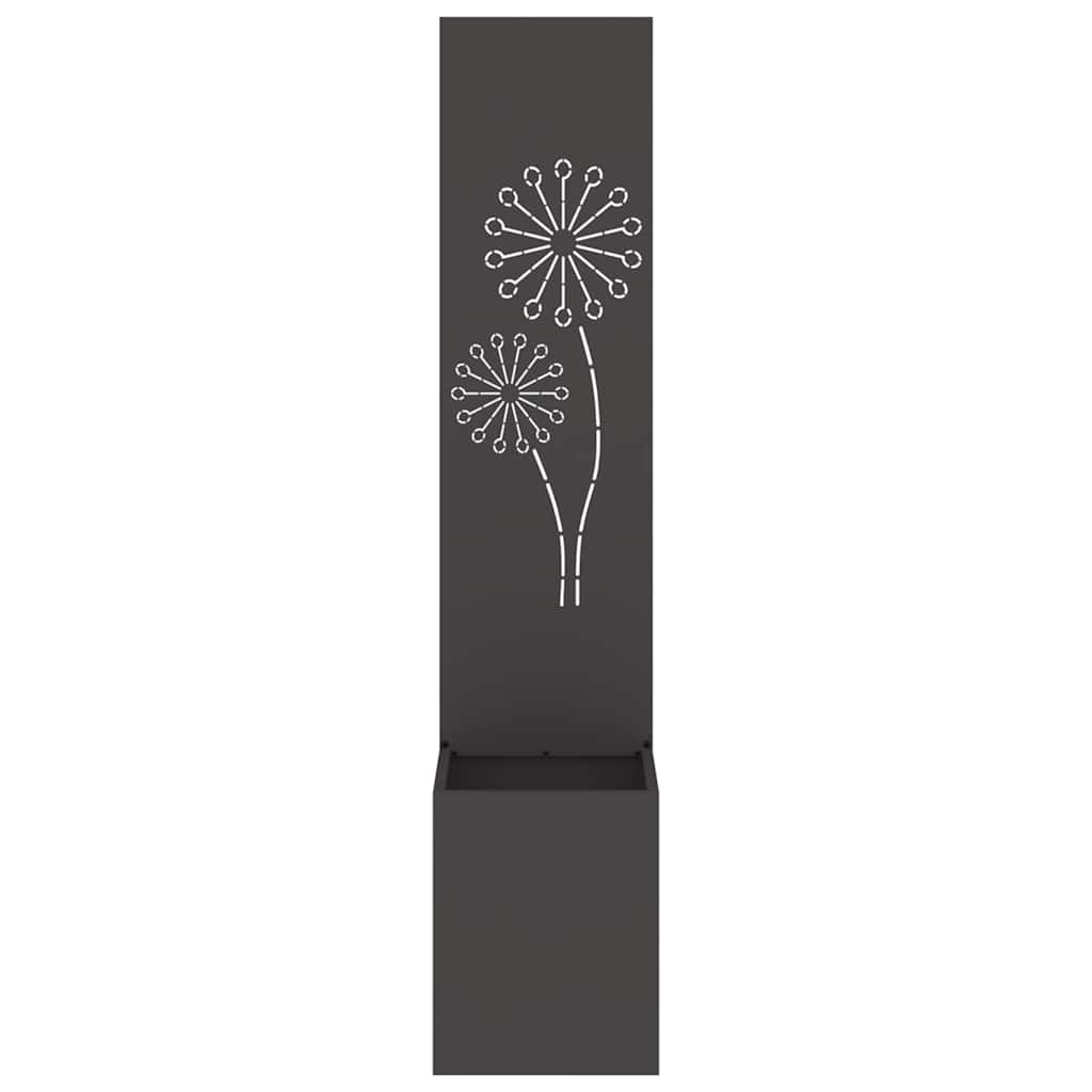 Garden Privacy Screen Black 32 x 32 x 150 cm Cold-rolled steel
