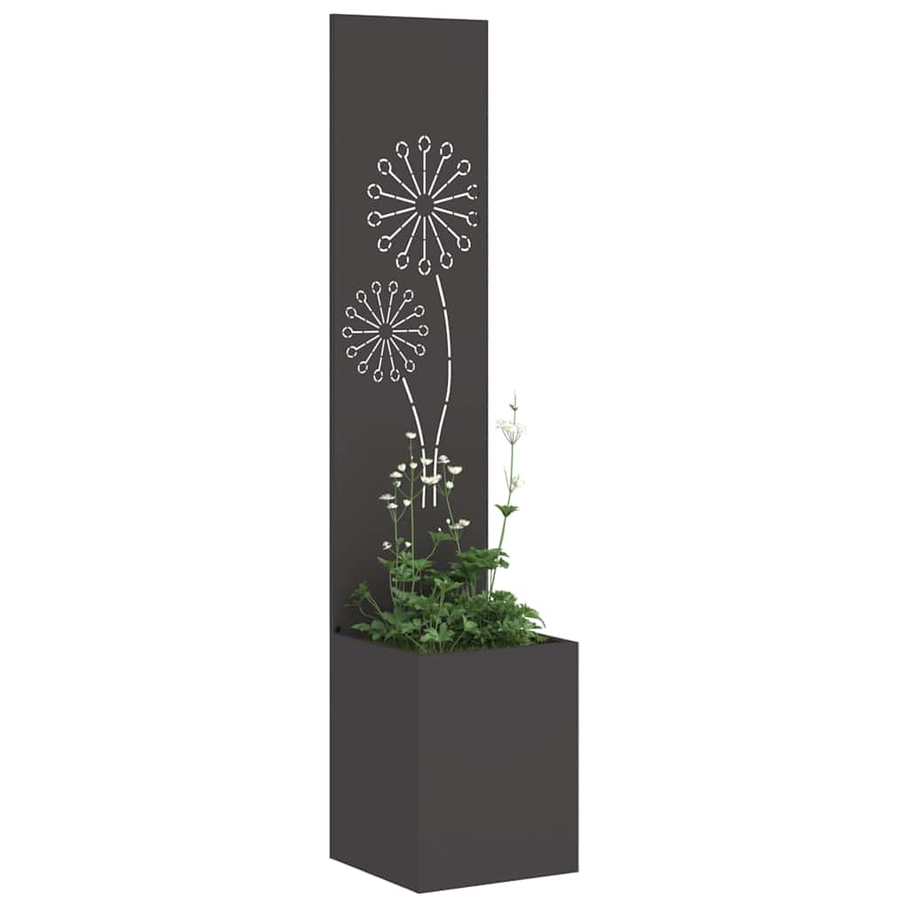 Garden Privacy Screen Black 32 x 32 x 150 cm Cold-rolled steel