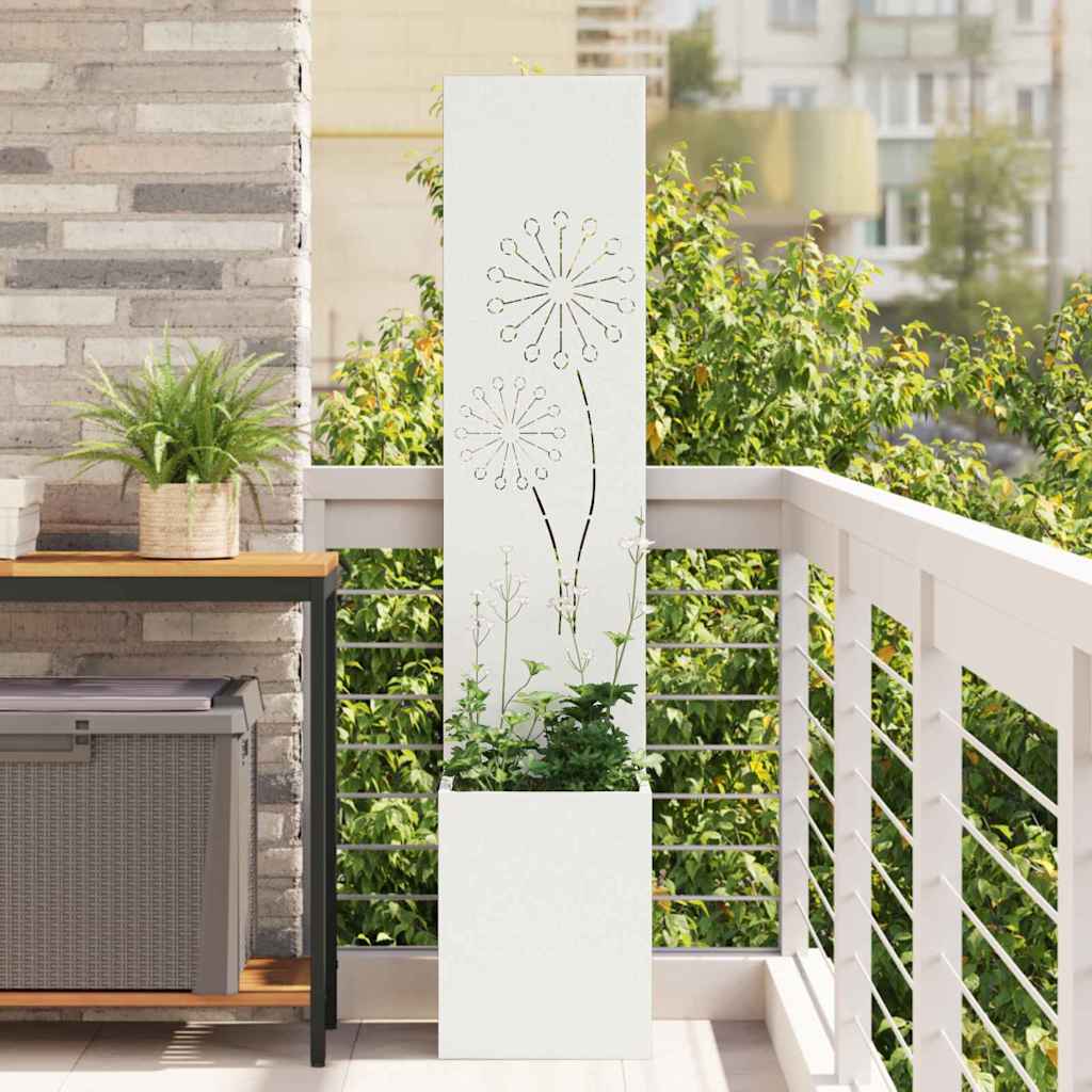 Garden Privacy Screen White 32 x 150 cm Cold-rolled steel