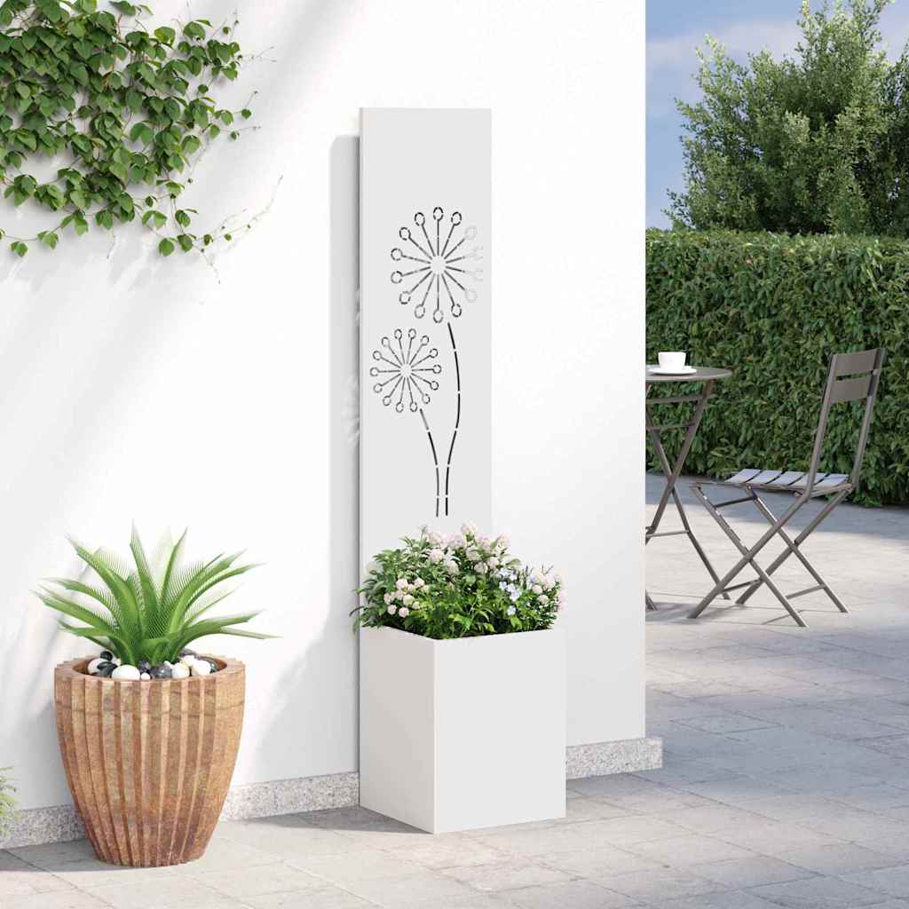 Garden Privacy Screen White 32 x 150 cm Cold-rolled steel
