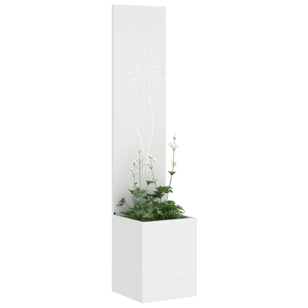 Garden Privacy Screen White 32 x 150 cm Cold-rolled steel