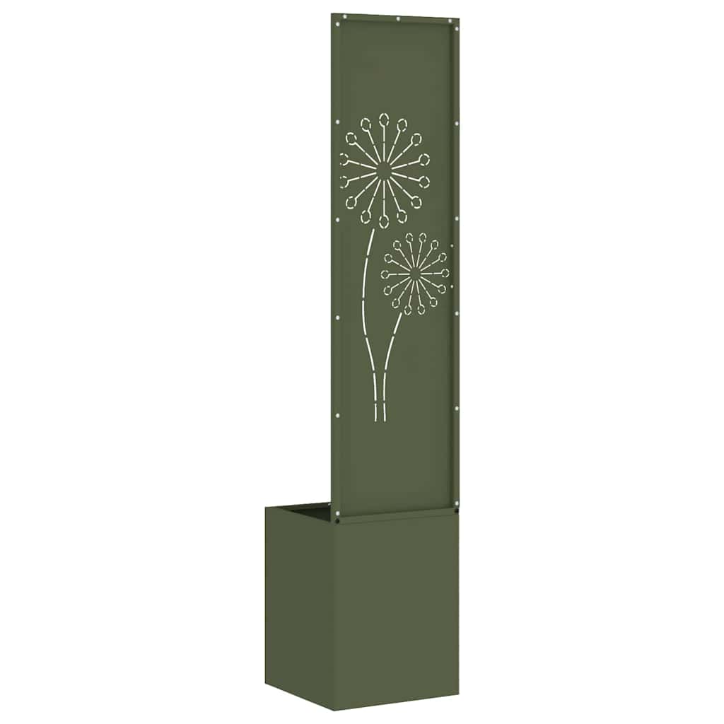 Garden Privacy Screen Olive green 32 x 150 cm Cold-rolled steel