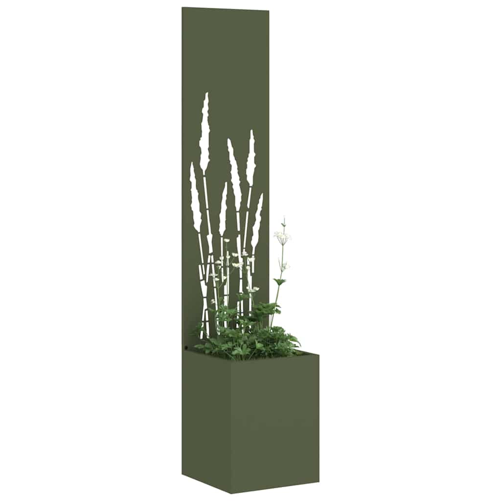 Garden Privacy Screen Olive green 32 x 150 cm Cold-rolled steel
