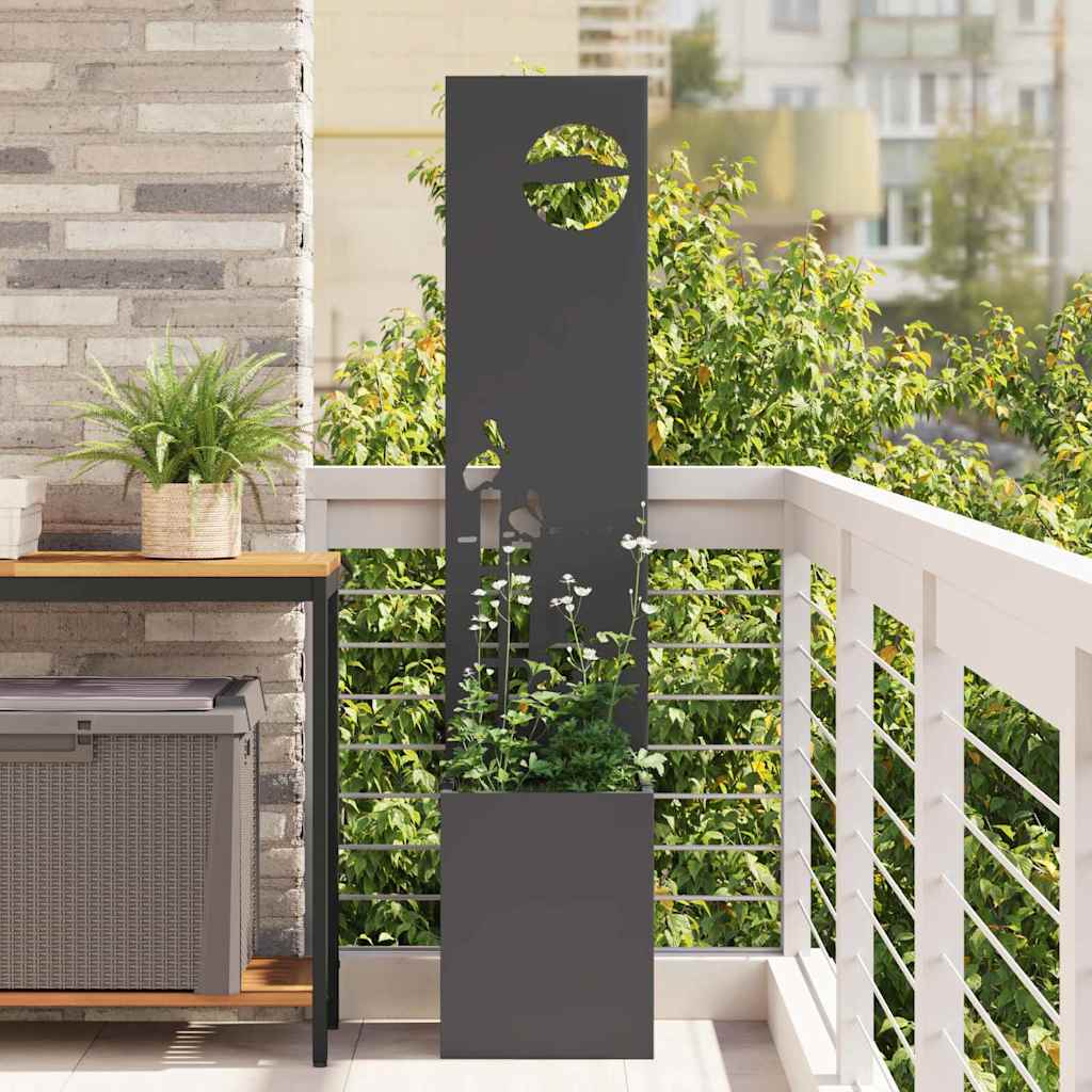 Garden Privacy Screen Black 32 x 150 cm Cold-rolled steel