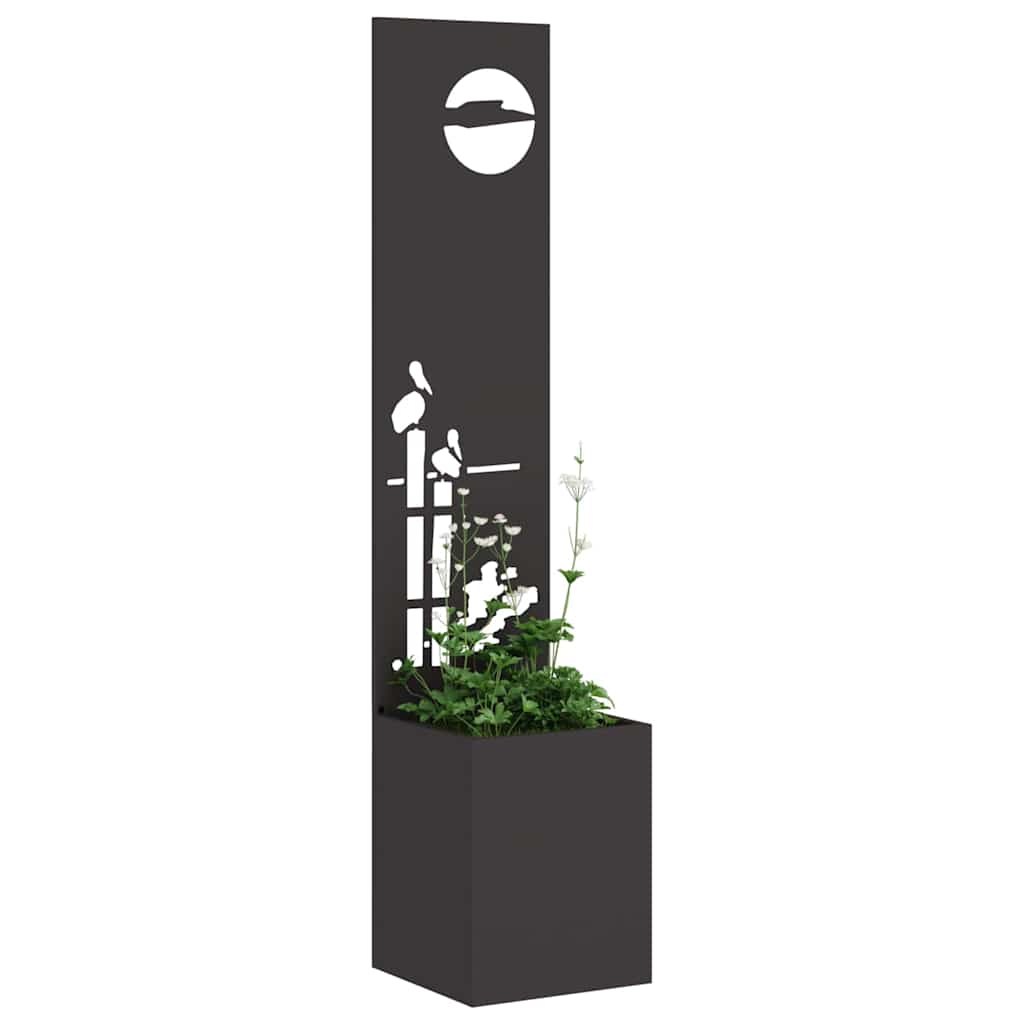 Garden Privacy Screen Black 32 x 150 cm Cold-rolled steel