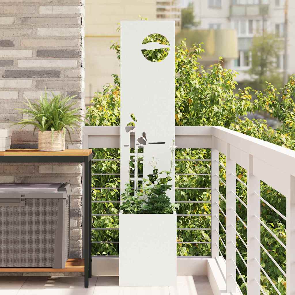 Garden Privacy Screen White 32 x 32 x 150 cm Cold-rolled steel