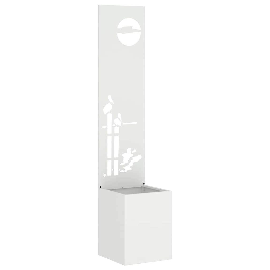Garden Privacy Screen White 32 x 32 x 150 cm Cold-rolled steel