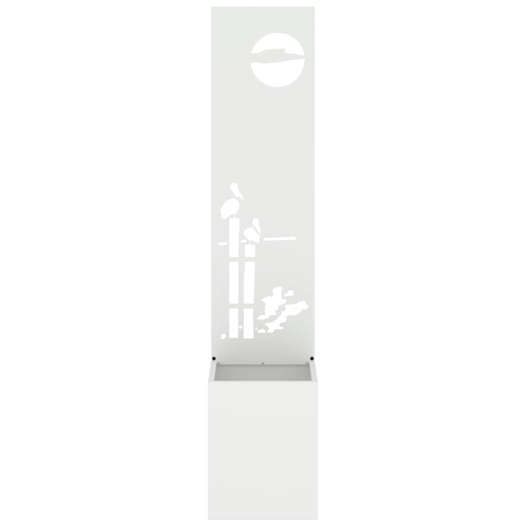 Garden Privacy Screen White 32 x 32 x 150 cm Cold-rolled steel