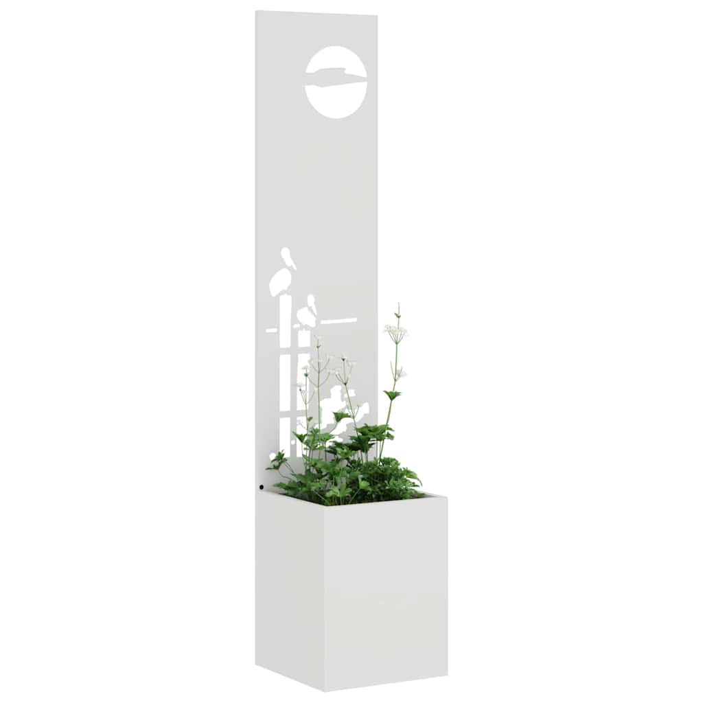 Garden Privacy Screen White 32 x 32 x 150 cm Cold-rolled steel