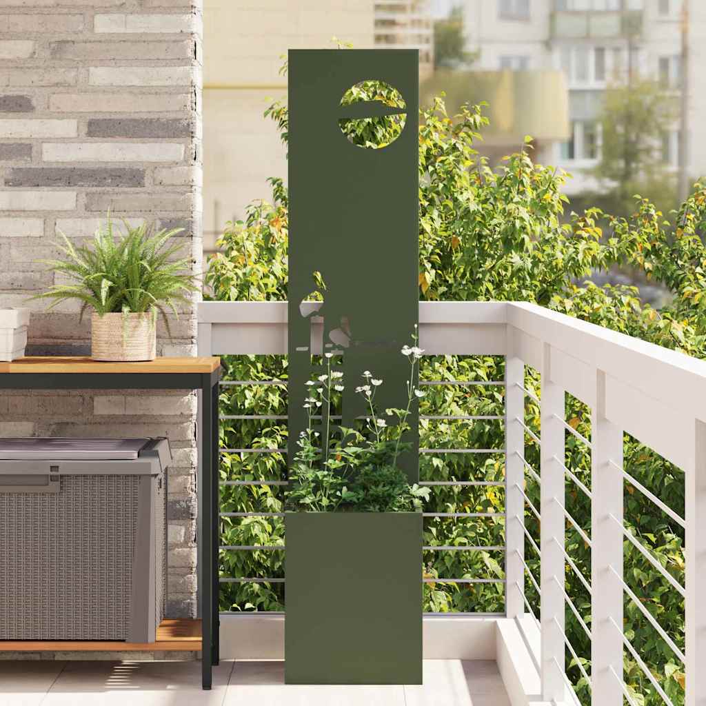 Garden Privacy Screen Olive green 32 x 150 cm Cold-rolled steel