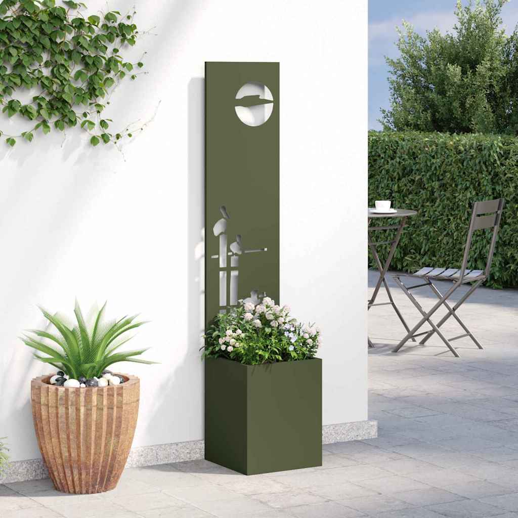 Garden Privacy Screen Olive green 32 x 150 cm Cold-rolled steel